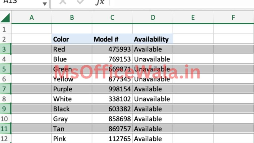 Excel में हर दूसरी Row को Automatically Highlight कैसे करें?